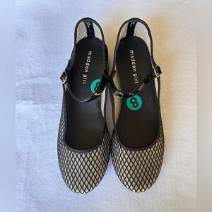 NWT MADDEN GIRL Women Shoes, Mesh, Patent Leather Accents, Black & Cream, Size 8